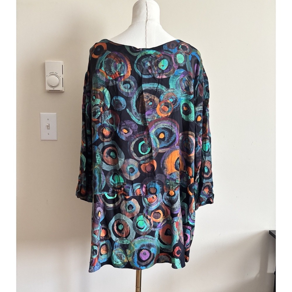 Abstract Art Colorful Plus Size Top Niche Niglun XXL 2X Boho Hippie Coastal - Picture 5 of 5